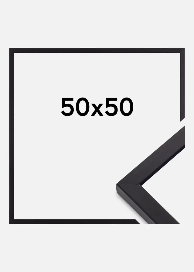 Marco Torrance Mate Vidrio antirreflectante Negro 50x50 cm
