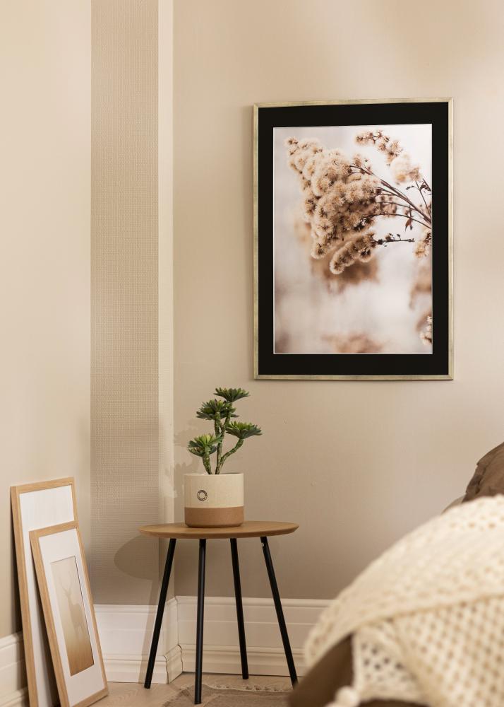 Marco Galant Plateado 40x50 cm - Paspartú Negro 12x16 inches