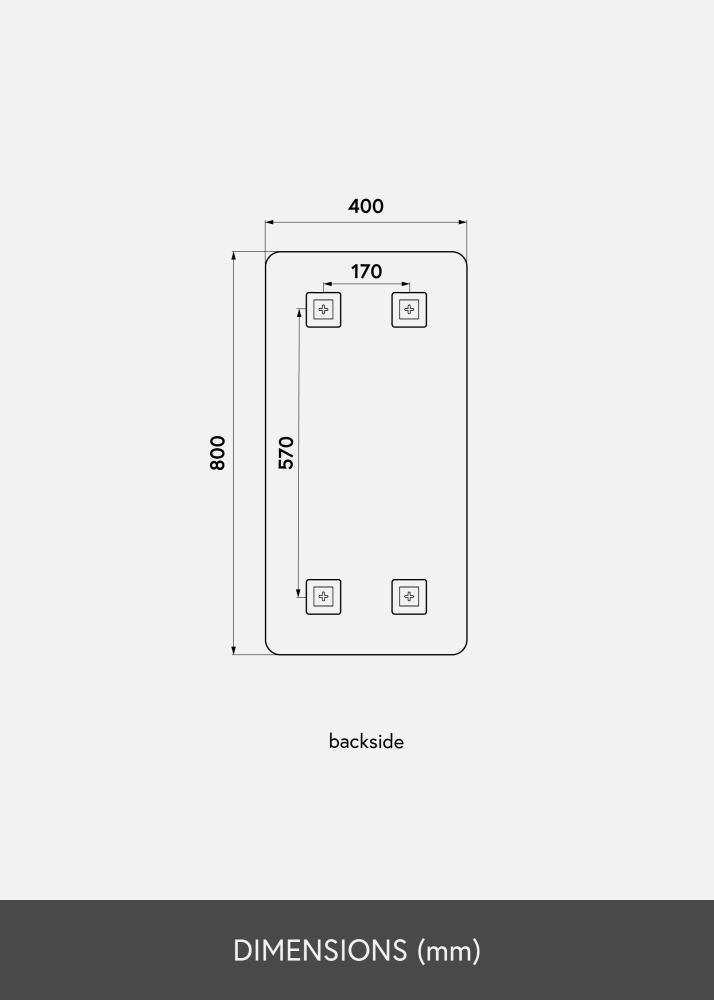 KAILA Espejo Rectángulo Oro Rosa 40x80 cm