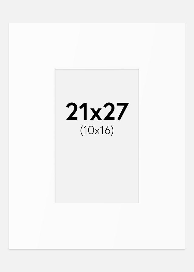 Paspartú Blanco Estándar (Borde interior blanco) 21x27 cm (10x16)