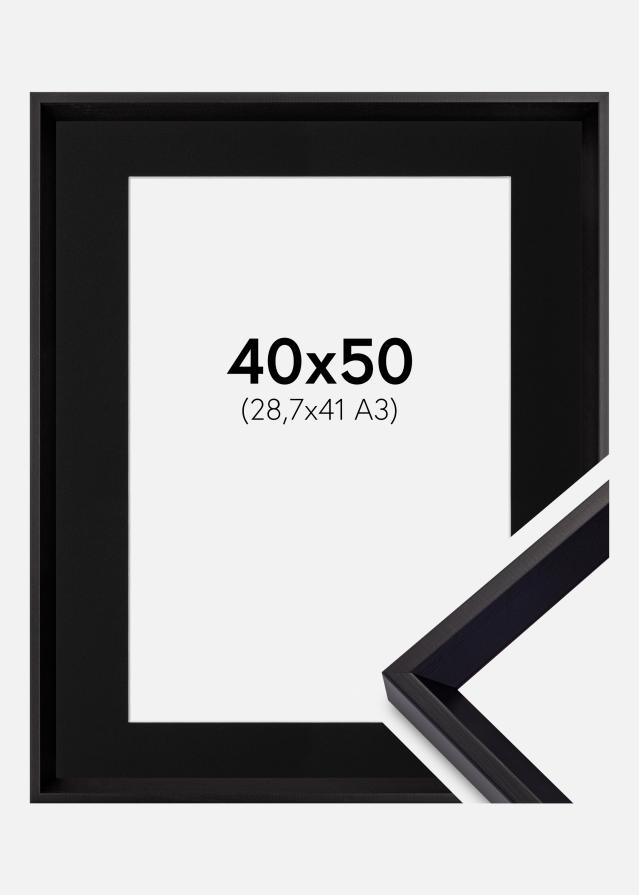 Marco Globe Negro 40x50 cm - Paspartú Negro 29,7x42 cm (A3)