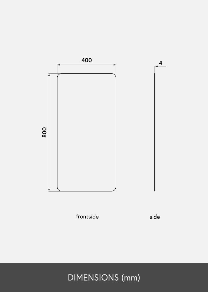 KAILA Espejo Rectángulo Oro Rosa 40x80 cm