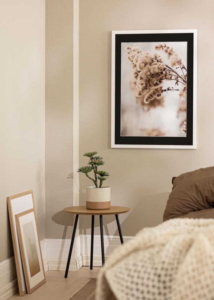 Marco White Wood 50x100 cm - Paspartú Negro 30x80 cm