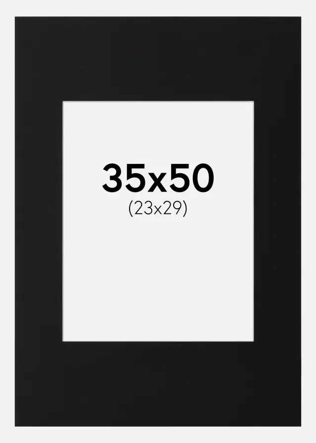 Paspartú Canson Negro (Borde interior blanco) 35x50 cm (23x29)