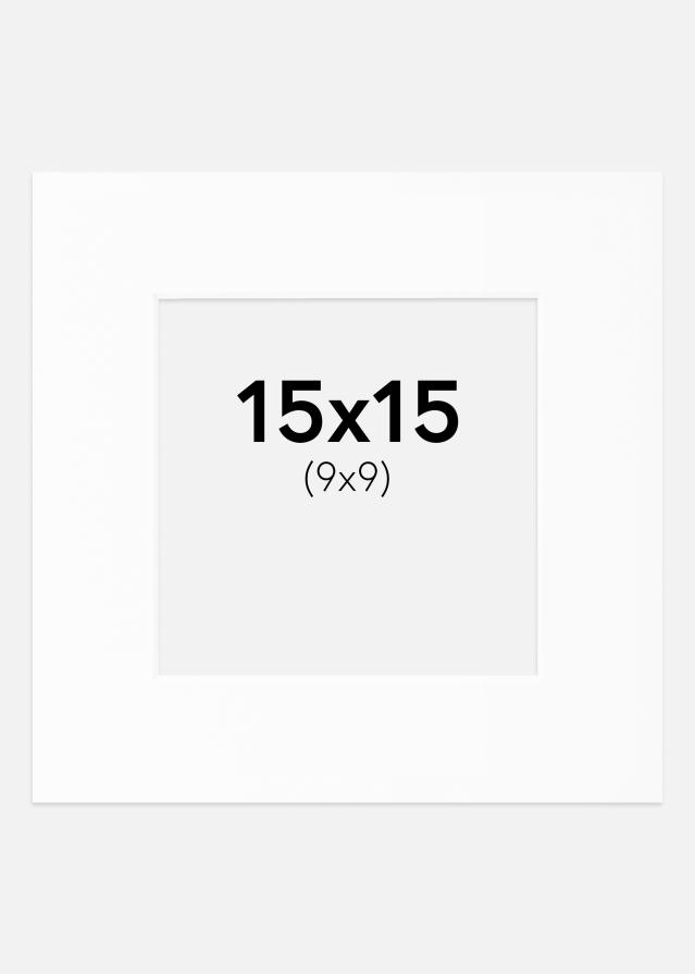 Paspartú Blanco Estándar (Borde interior blanco) 15x15 cm (9x9)
