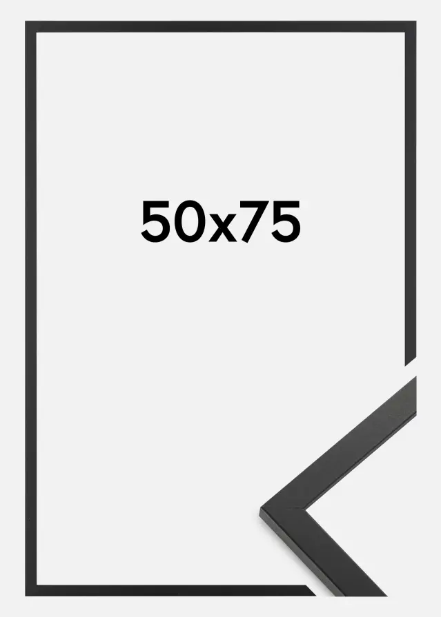 Marco Trendy Vidrio acrílico negro 50x75 cm