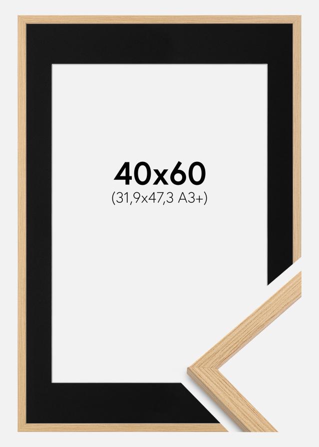 Marco Galant Roble 40x60 cm - Paspartú Negro 32,9x48,3 cm (A3+)