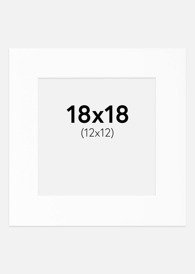 Paspartú Blanco Estándar (Borde interior blanco) 18x18 cm (12x12)
