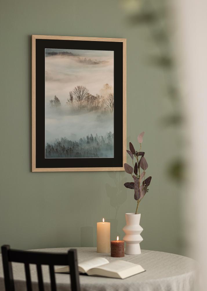 Marco Oak Wood 45x60 cm - Paspartú Negro 32x45 cm