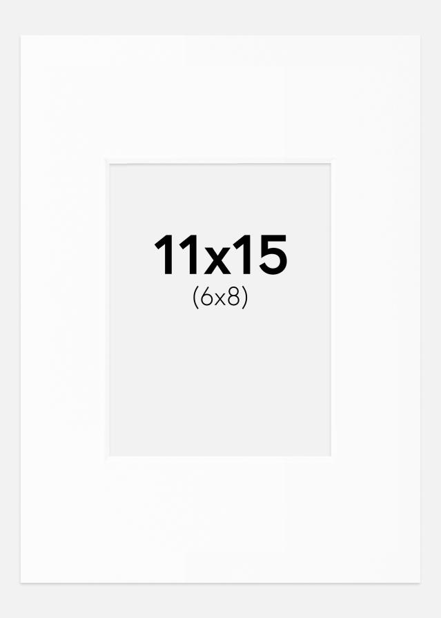 Paspartú Blanco Estándar (Borde interior blanco) 11x15 cm (6x8)