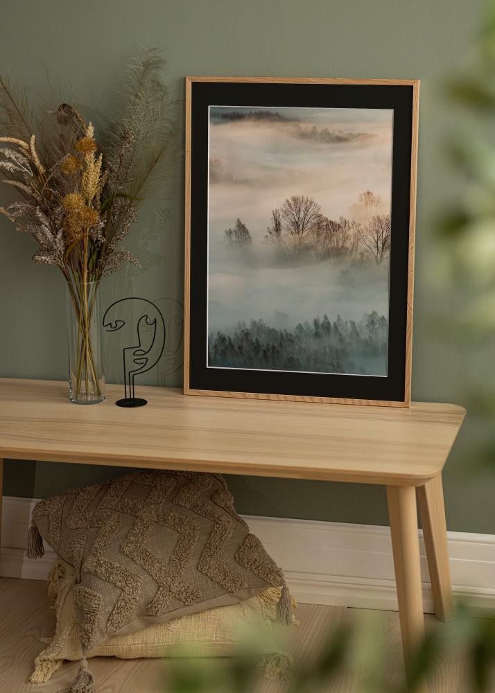 Marco Oslo Roble 30x40 cm - Paspartú Negro 18x27 cm