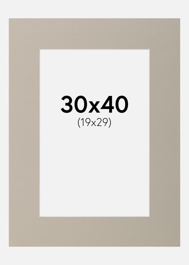 Paspartú Gris perla 30x40 cm (19x29)