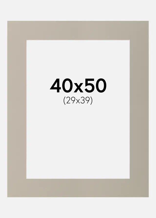 Paspartú Gris perla 40x50 cm (29x39)