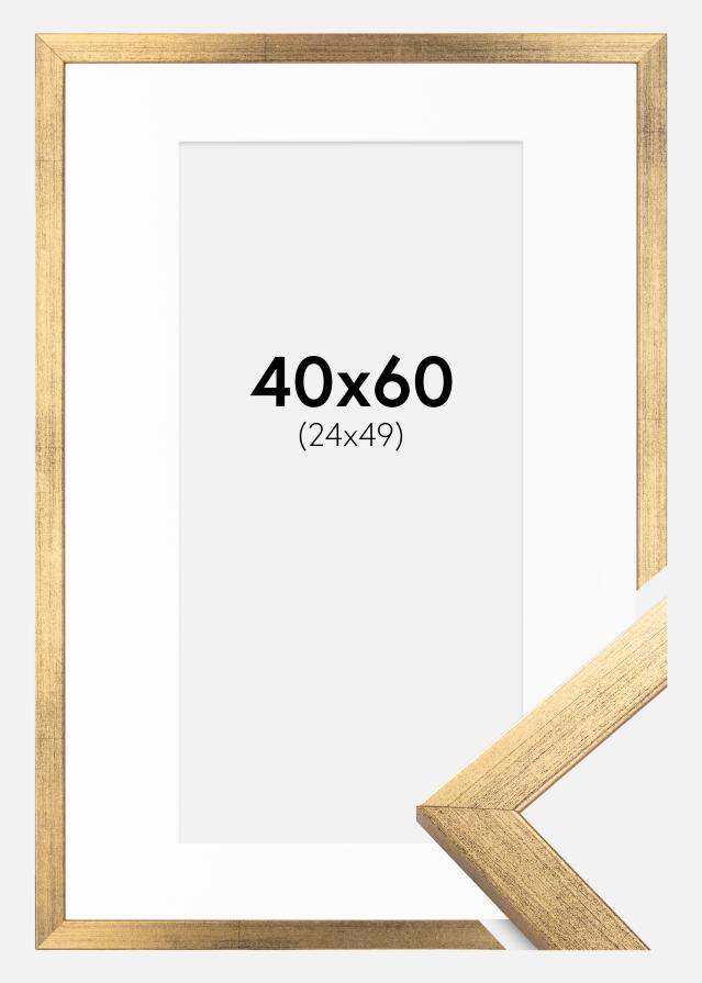 Marco Stilren Dorado 40x60 cm - Paspartú Blanco 25x50 cm