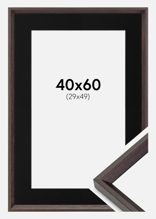 Marco Globe Espresso 40x60 cm - Paspartú Negro 30x50 cm