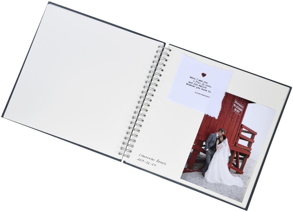 Base Line Canvas Wire-O Azul 30x30 cm (50 Páginas blancas / 25 hojas)