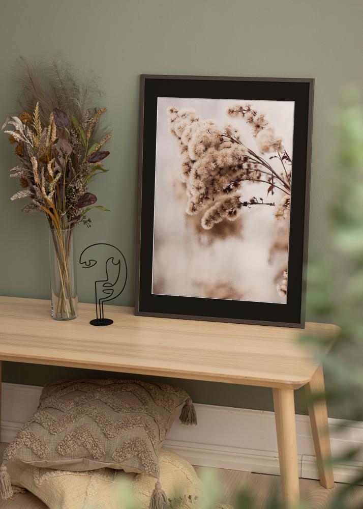 Marco Edsbyn Grafito 18x18 cm - Paspartú Negro 12x12 cm