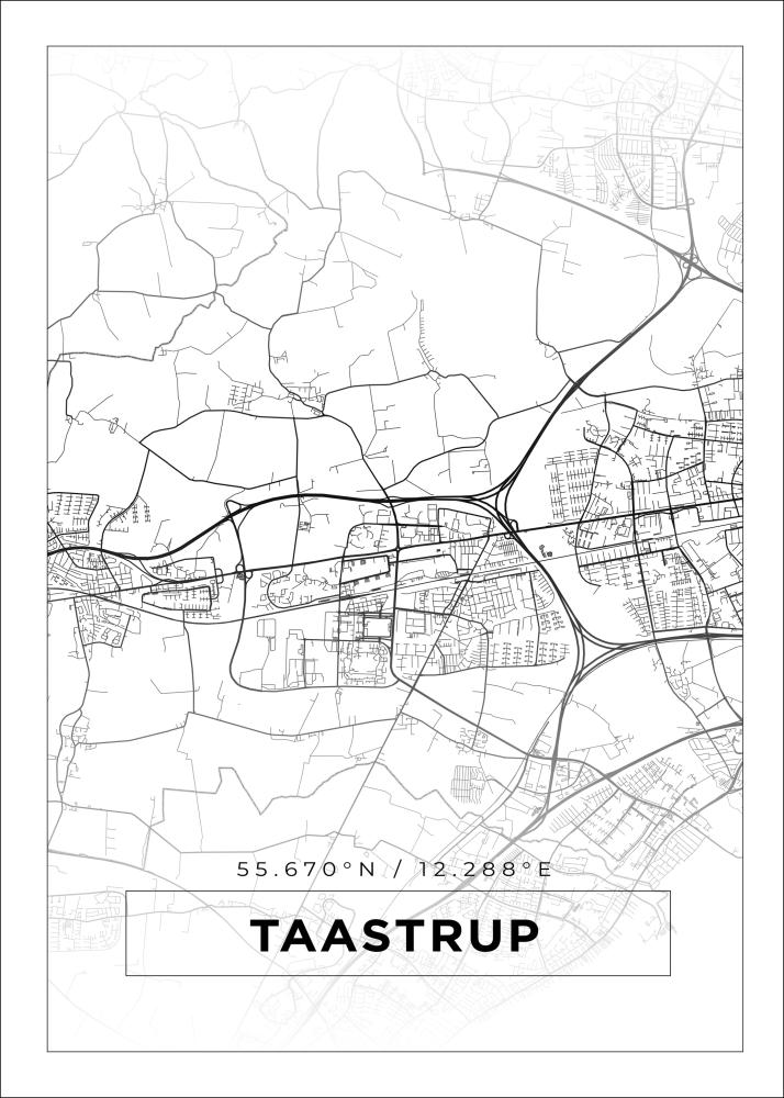 Mapa - Taastrup - Cartel blanco