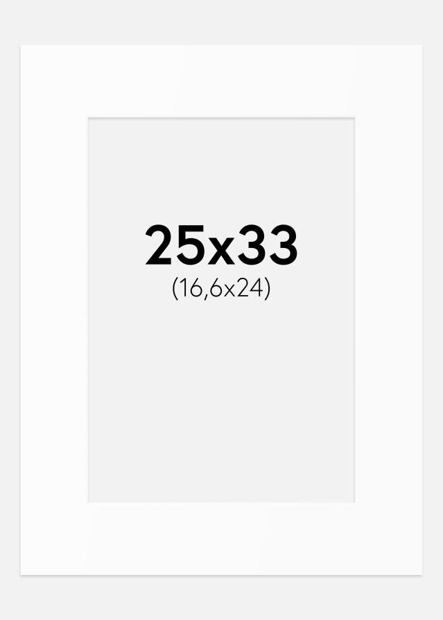 Paspartú Blanco Estándar (Borde interior blanco) 25x33 cm (16,6x24)