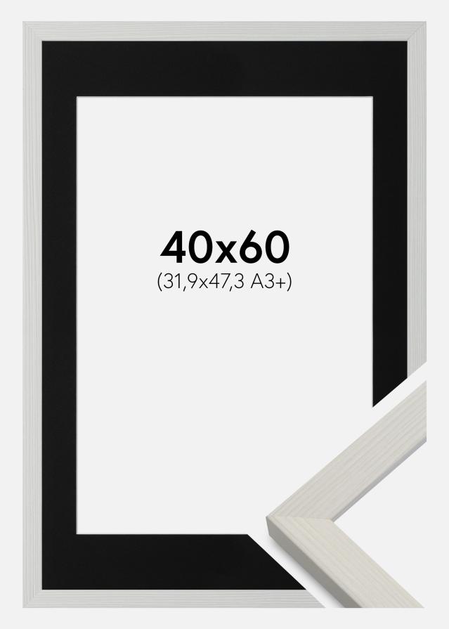 Marco Fiorito Blanco 40x60 cm - Paspartú Negro 32,9x48,3 cm (A3+)