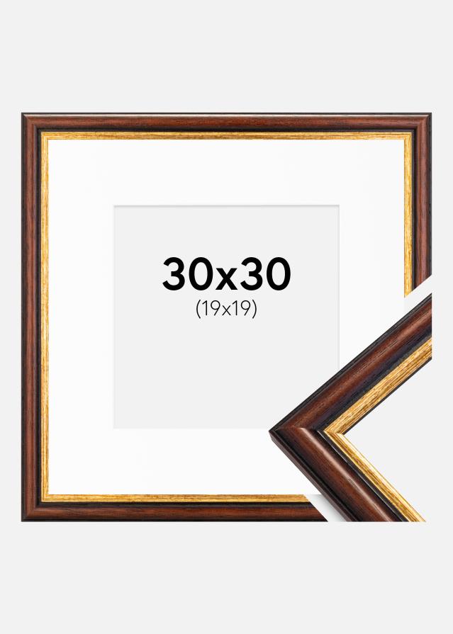 Marco Siljan Marrón 30x30 cm - Paspartú Blanco 20x20 cm