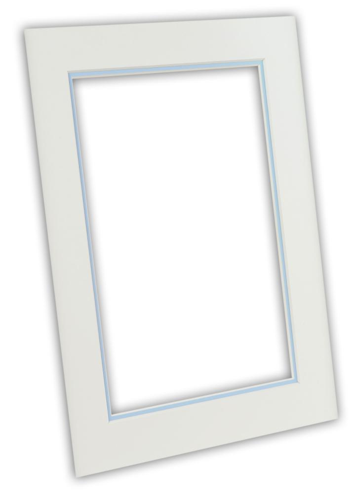 Paspartús dos capas - Blanco/Azul claro