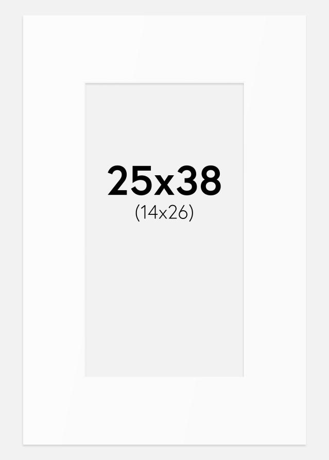 Paspartú Blanco Estándar (Borde interior blanco) 25x38 cm (14x26)