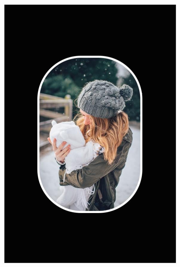 Paspartú Negro Esquinas redondeadas 10x15 cm (6x9 cm)