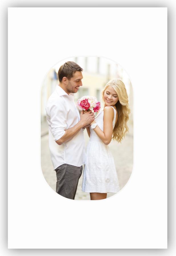 Paspartú Blanco Esquinas redondeadas 13x18 cm (8x11 cm)