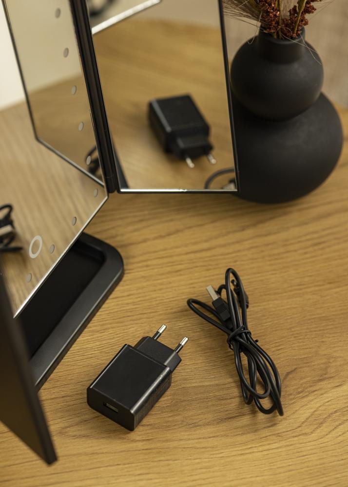 KAILA Espejo tocador Fold II Negro - 38x25 cm