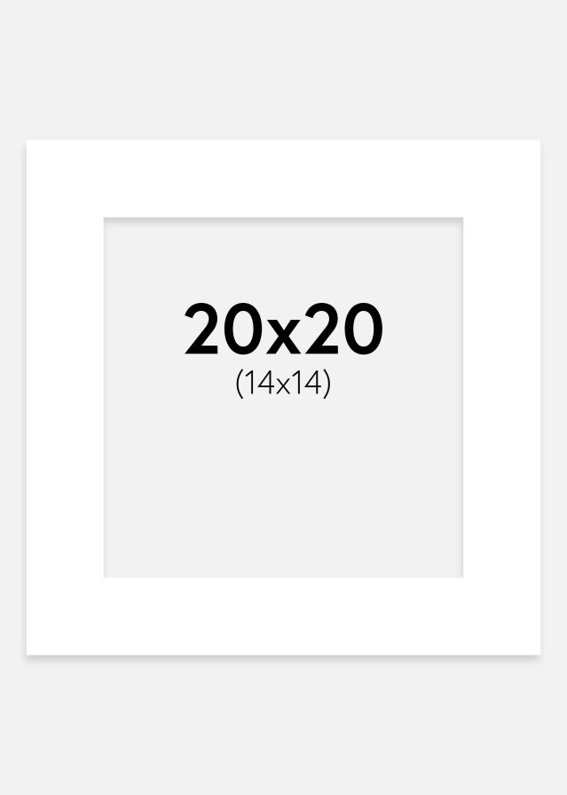 Paspartú Blanco tiza 20x20 cm (14x14 cm)