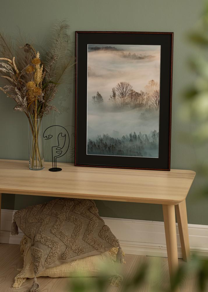 Marco Horndal Castaño 45x60 cm - Paspartú Negro 32x45 cm