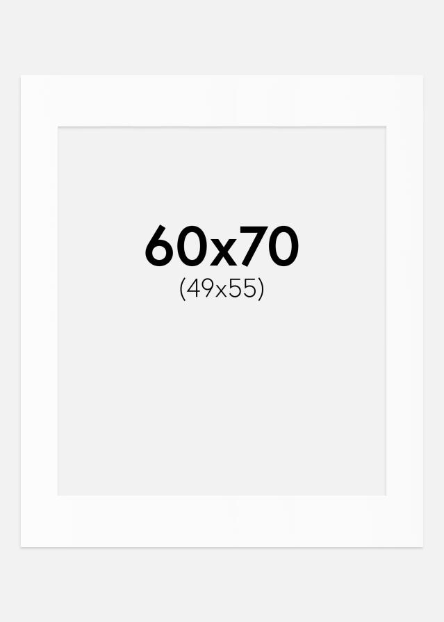 Paspartú Blanco Estándar (Borde interior blanco) 60x70 cm (49x55)