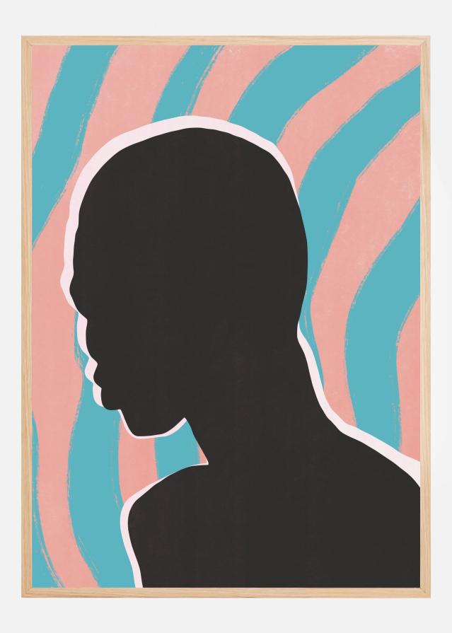 Anonymous Portrait In Neon Lights Póster