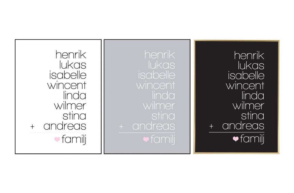 Ecuación de familia Negro - 8 Nombres