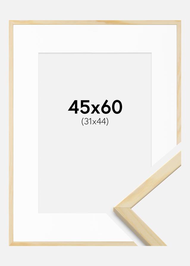 Marco Galant Pino 45x60 cm - Paspartú Blanco 32x45 cm
