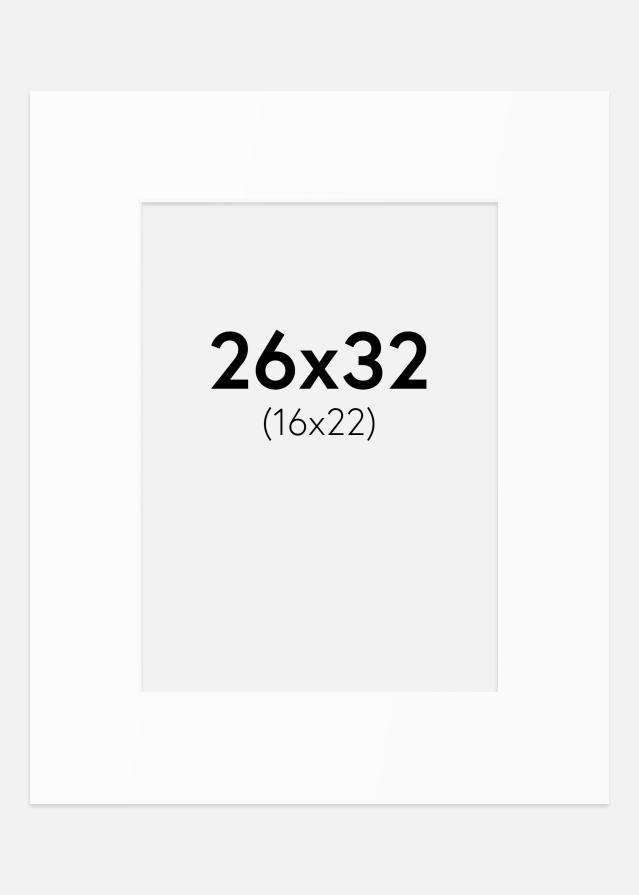 Paspartú Blanco Estándar (Borde interior blanco) 26x32 cm (16x22)