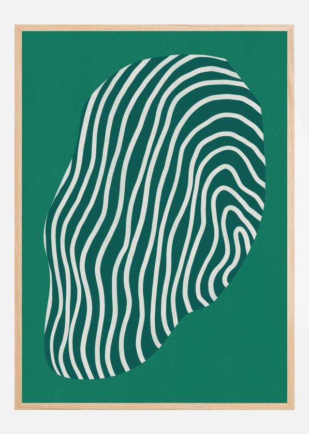 Line art confined in space-green Póster