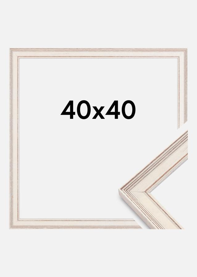 Marco Shabby Chic Vidrio acrílico Blanco 40x40 cm