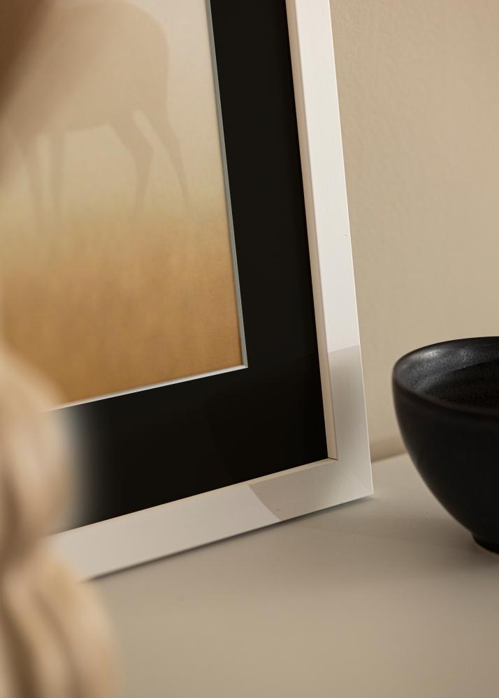 Marco White Wood 50x100 cm - Paspartú Negro 30x80 cm