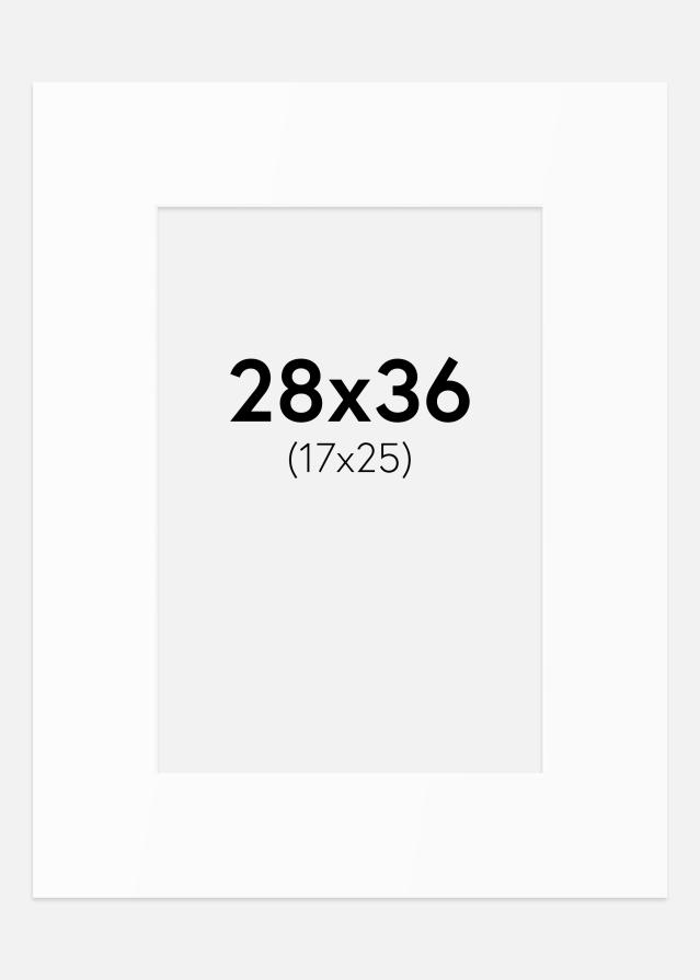 Paspartú Blanco Estándar (Borde interior blanco) 28x36 cm (17x25)