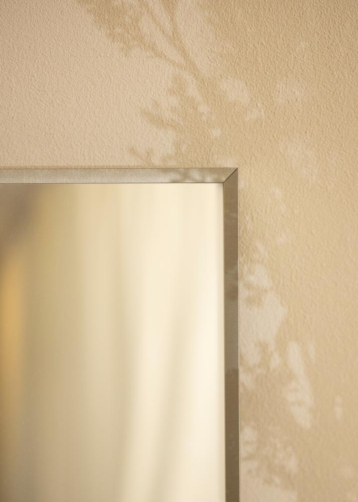 Espejo Nilsen Premium Alpha Efecto cepillado Acero - Tamaño personalizable