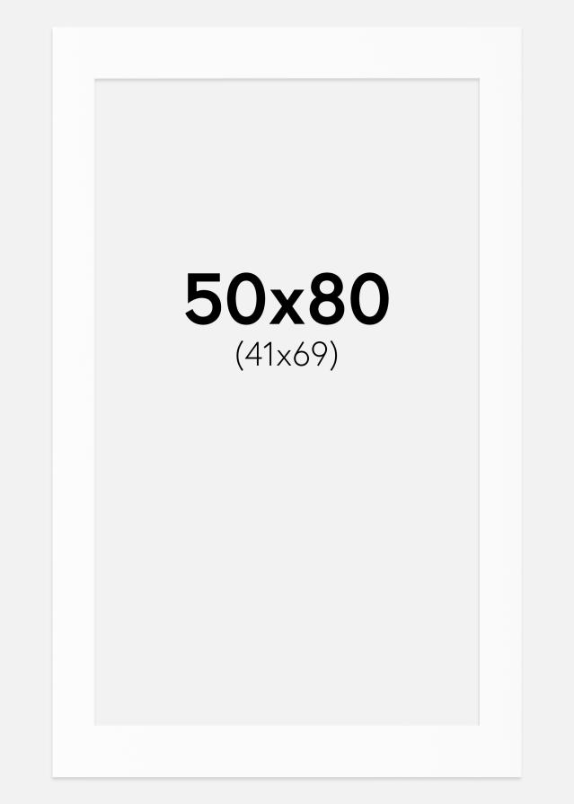 Paspartú Blanco Estándar (Borde interior blanco) 50x80 cm (41x69)