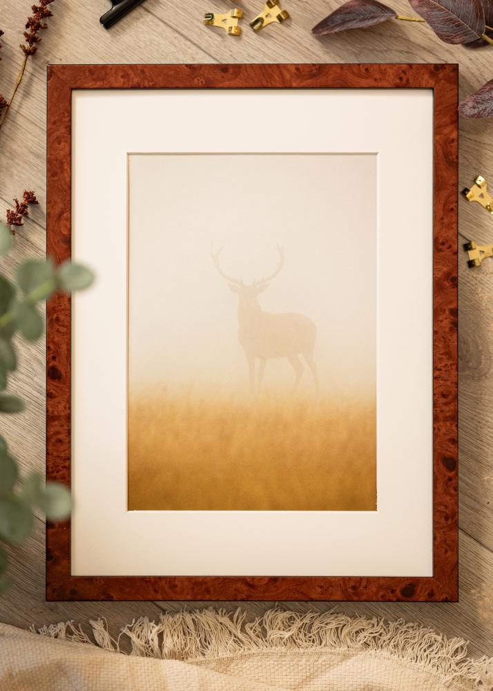 Marco Hermes Vidrio acrílico Burr Walnut 28x35 cm