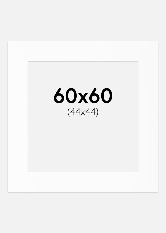 Paspartú Blanco Estándar (Borde interior blanco) 60x60 cm (44x44)