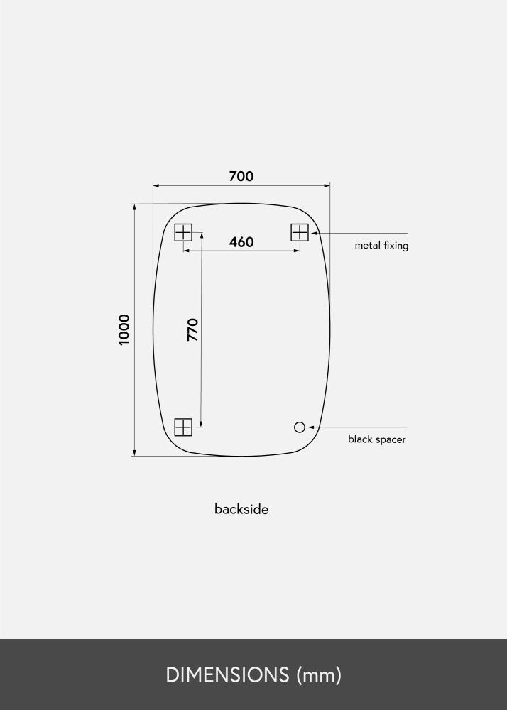 KAILA Espejo Curve 70x100 cm