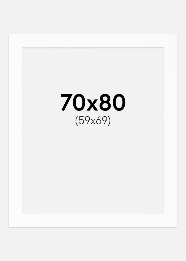 Paspartú Blanco Estándar (Borde interior blanco) 70x80 cm (59x69)