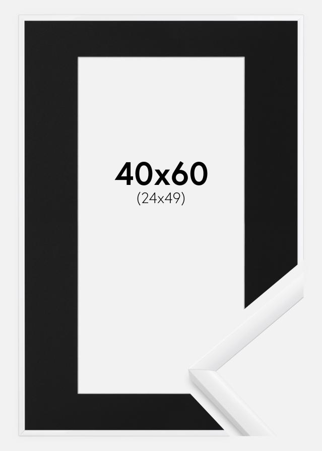 Marco New Lifestyle Blanco 40x60 cm - Paspartú Negro 25x50 cm