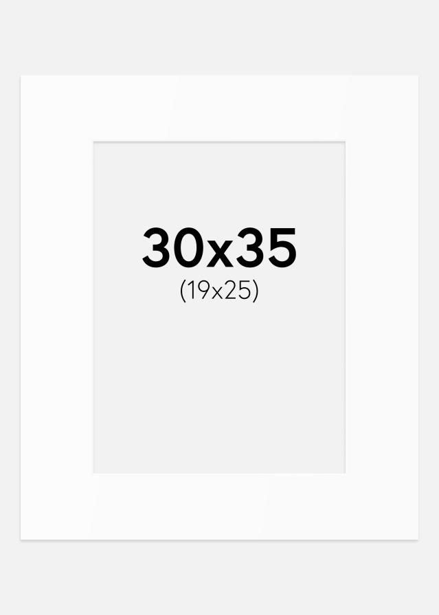 Paspartú Blanco Estándar (Borde interior blanco) 30x35 cm (19x25)