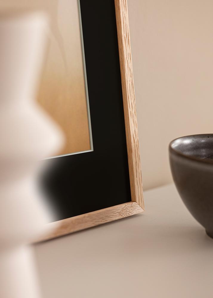 Marco Oslo Roble 30x40 cm - Paspartú Negro 18x27 cm